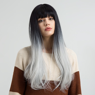 BLONDE UNICORN 18 Inch Long Straight Synthetic Women Hair Wig with Bangs Two Tones Black Root Ombre Grey Female Cosplay Wig
BLONDE UNICORN 18 Inch Long Straight Synthetic Women Hair Wig with Bangs Two Tones Black Root Ombre Grey Female Cosplay Wig