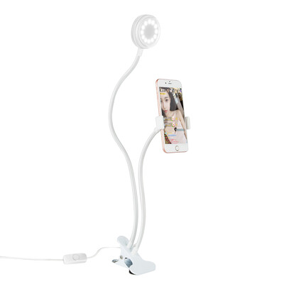 3-Level Brightness Selfie Ring Light Clip with Clamp Mounting Adapter Cell Phone Holder On 360 Rotating For Live Stream Video Chat
3-Level Brightness Selfie Ring Light Clip with Clamp Mounting Adapter Cell Phone Holder On 360 Rotating For Live Stream Video Chat