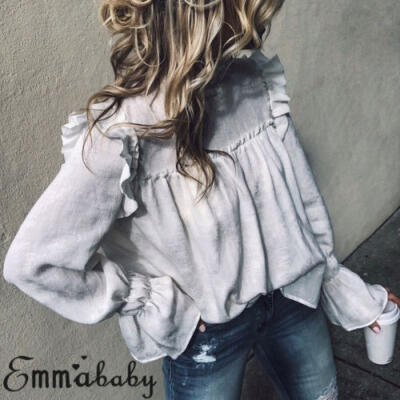 Women Ruffles Long Sleeve Chiffon T-Shirt Tops Loose Casual Ladies Blouse Shirt
Women Ruffles Long Sleeve Chiffon T-Shirt Tops Loose Casual Ladies Blouse Shirt