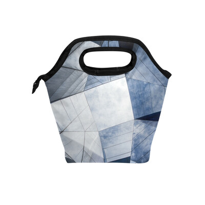 Insulated Lunch Tote Bag Square Hole Travel Picnic Lunch Handbags Portable Zipper Lunch Bag Box