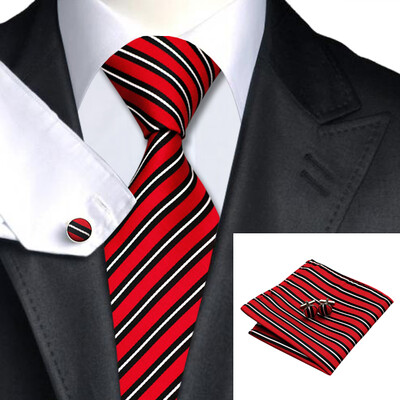 N-0322 Vogue Men Silk Tie Set Red Stripes Necktie Handkerchief Cufflinks Set Ties For Men Formal Wedding Business wholesale
N-0322 Vogue Men Silk Tie Set Red Stripes Necktie Handkerchief Cufflinks Set Ties For Men Formal Wedding Business wholesale