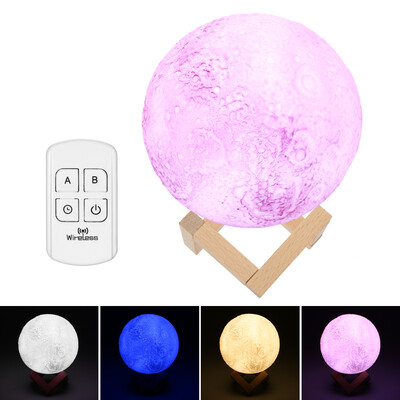 18cm Diameter 3D LED Moon Light USB Rechargeable Remote Control 4 RGB Dimmable Colors Luna Night Lamp with Wooden Stand
18cm Diameter 3D LED Moon Light USB Rechargeable Remote Control 4 RGB Dimmable Colors Luna Night Lamp with Wooden Stand