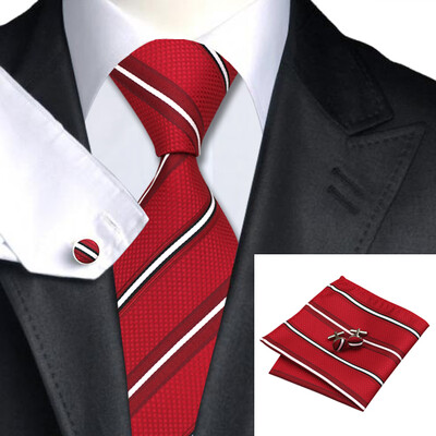 N-0362 Vogue Men Silk Tie Set Red Stripes Necktie Handkerchief Cufflinks Set Ties For Men Formal Wedding Business wholesale
N-0362 Vogue Men Silk Tie Set Red Stripes Necktie Handkerchief Cufflinks Set Ties For Men Formal Wedding Business wholesale