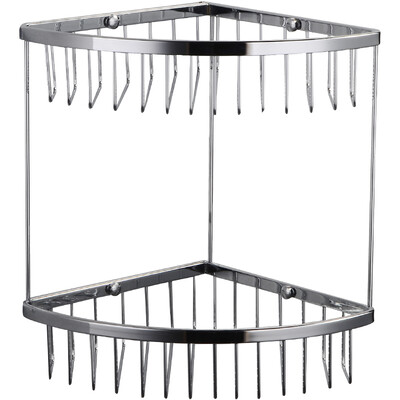 MEJUE 2 tiers bathroom mesh basket triangular side storage rack