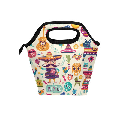 Insulated Lunch Tote Bag Mexico Style Travel Picnic Lunch Handbags Portable Zipper Lunch Bag Box
Insulated Lunch Tote Bag Mexico Style Travel Picnic Lunch Handbags Portable Zipper Lunch Bag Box