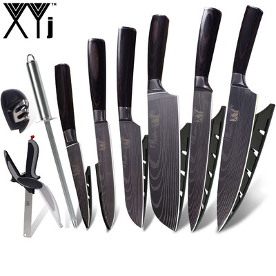 XYj Brand Kitchen Knives Stainless Steel Knife Set 7Cr17 Stainless Steel High Carbon Knife Knife Sharpeners Scissor
XYj Brand Kitchen Knives Stainless Steel Knife Set 7Cr17 Stainless Steel High Carbon Knife Knife Sharpeners Scissor