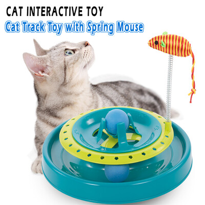 Cat Track Toy with Spring Mouse Interactive Moving Ball Plate Crazy Ball Disk Toys for Kitten Cats
Cat Track Toy with Spring Mouse Interactive Moving Ball Plate Crazy Ball Disk Toys for Kitten Cats