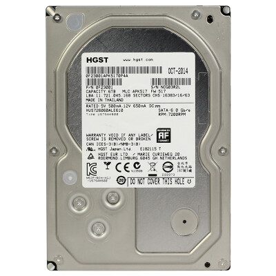 Yuke (HGST) 6TB 7200 оборот 128M SATA6Gb / s жесткий диск корпоративного класса (HUS726060ALE610)
Yuke (HGST) 6TB 7200 оборот 128M SATA6Gb / s жесткий диск корпоративного класса (HUS726060ALE610)