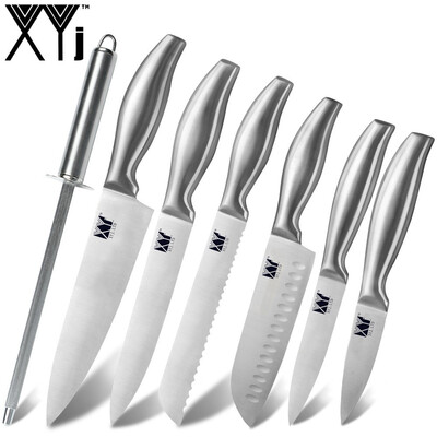 XYj 7 Pcs Stainless Steel Kitchen Knives Set Bend Handle Sharp Blade Knife with Knife Sharpener Rod Kitchen Tools
XYj 7 Pcs Stainless Steel Kitchen Knives Set Bend Handle Sharp Blade Knife with Knife Sharpener Rod Kitchen Tools