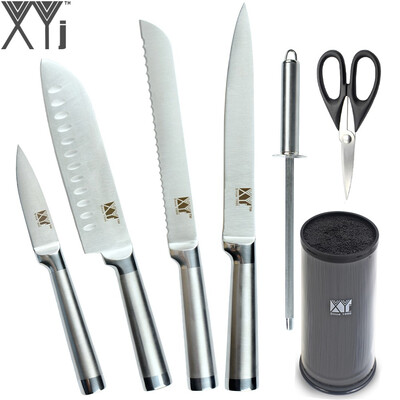 XYj Brand Kitchen Knives Sharp Stainless Steel Knives Random Knife Stand Sharpening Rod Scissor Cooking Tools
XYj Brand Kitchen Knives Sharp Stainless Steel Knives Random Knife Stand Sharpening Rod Scissor Cooking Tools