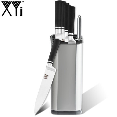XYj 8 Pcs Stainless Steel Kitchen Knife Set Sharp Blade Black Handle Kitchen Knives Sharpener Knife Holder Kitchen Accessories
XYj 8 Pcs Stainless Steel Kitchen Knife Set Sharp Blade Black Handle Kitchen Knives Sharpener Knife Holder Kitchen Accessories