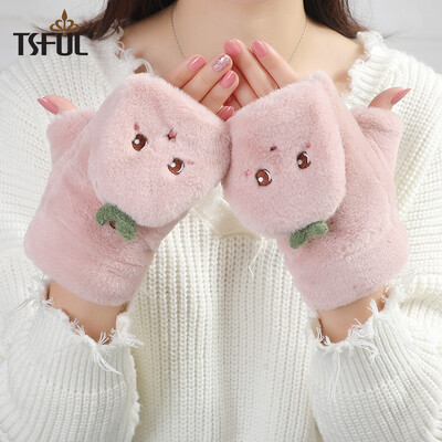 Tsful gloves female winter cute plush flip fingerless plus velvet thick warm student writing cartoon uba gloves A3557A pink
Tsful gloves female winter cute plush flip fingerless plus velvet thick warm student writing cartoon uba gloves A3557A pink