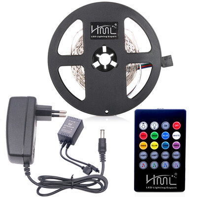HML LED Strip Light 5M 24W RGB SMD2835 300 LEDs - with IR 20 Keys Music Remote Control&EU Adapter
HML LED Strip Light 5M 24W RGB SMD2835 300 LEDs - with IR 20 Keys Music Remote Control&EU Adapter