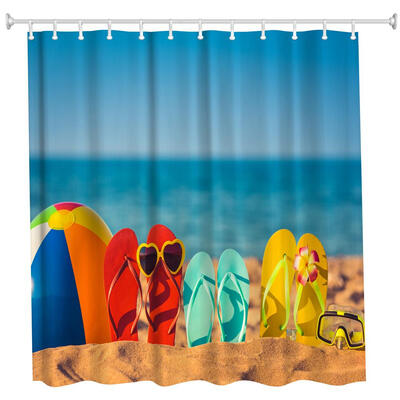 Funny Beach Shoes Polyester Shower Curtain Bathroom High Definition 3D Printing Water-Proof
Funny Beach Shoes Polyester Shower Curtain Bathroom High Definition 3D Printing Water-Proof