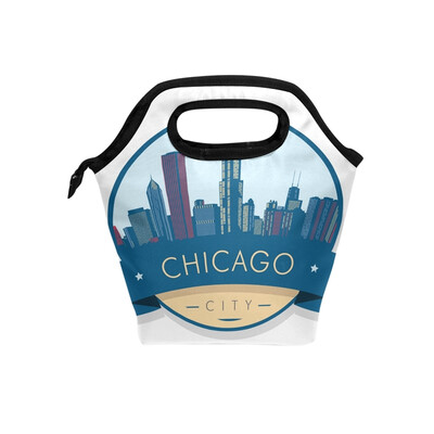 Lunch Bag CHICAGO Building Tote Travel Picnic Insulated Handbags Portable Zipper Lunch Bag Box
Lunch Bag CHICAGO Building Tote Travel Picnic Insulated Handbags Portable Zipper Lunch Bag Box