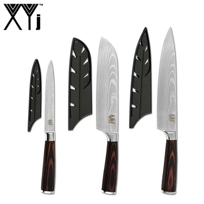 XYj Cooking Stainless Steel 3PCS Knives Set Free Covers Damascus Pattern Blade Chef Knife
XYj Cooking Stainless Steel 3PCS Knives Set Free Covers Damascus Pattern Blade Chef Knife