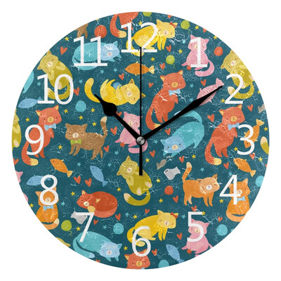 Wall Clock Arabic Numerals Design Cute Colorful Cat Round
Wall Clock Arabic Numerals Design Cute Colorful Cat Round