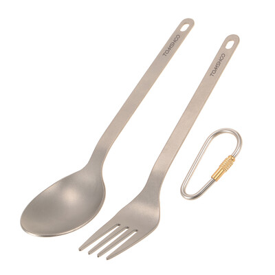 TOMSHOO Titanium Tableware Dinner Frok Spoon Cutlery Set Flatware with Carabiner Storage Sack for Home Outdoor Camping
TOMSHOO Titanium Tableware Dinner Frok Spoon Cutlery Set Flatware with Carabiner Storage Sack for Home Outdoor Camping
