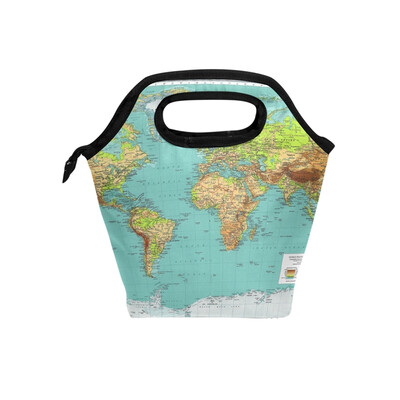 Lunch Tote Bag World Map Travel Picnic Insulated Lunch Handbags Portable Zipper Lunch Bag Box
Lunch Tote Bag World Map Travel Picnic Insulated Lunch Handbags Portable Zipper Lunch Bag Box