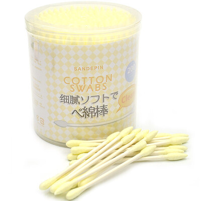 Three Di Yi make-up tools delicate cotton swabs 200 a sharp round head design drum color random
Three Di Yi make-up tools delicate cotton swabs 200 a sharp round head design drum color random