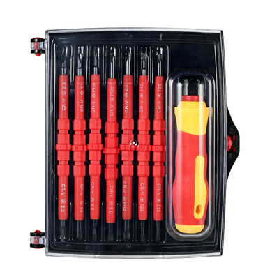 7 in 1 1000V Changeable Insulated Screwdrivers Set with Magnetic Phillips&Slotted Bits Electrician Repair Tools Kit
7 in 1 1000V Changeable Insulated Screwdrivers Set with Magnetic Phillips&Slotted Bits Electrician Repair Tools Kit