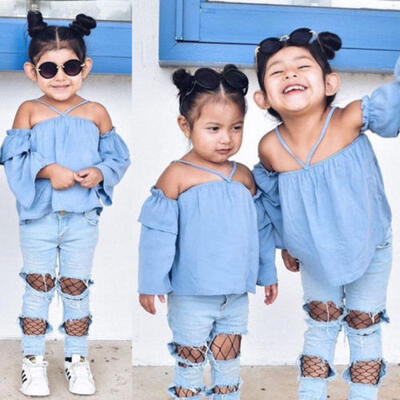 UK Stock Newborn Kids Baby Girls Off Shoulder Tops Denim Pants Hole Jeans Outfit
UK Stock Newborn Kids Baby Girls Off Shoulder Tops Denim Pants Hole Jeans Outfit
