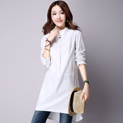 JIANZHI JIANZHI 2017 Autumn Cotton Dresses Sen Department of loose large size cotton semi-high collar ladies temperament long sleeve dress B8501 white
JIANZHI JIANZHI 2017 Autumn Cotton Dresses Sen Department of loose large size cotton semi-high collar ladies temperament long sleeve dress B8501 white