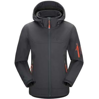 El Monte ALPINT MOUNTAIN Outdoor Soft Shell Jackets Couples Men & Women Fleece Windproof Warm Soft Shell Clothing 620-004 Gray S