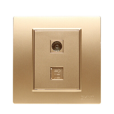 Zhengtai (CHNT) socket panel switch socket computer + TV socket champagne gold 7L series NEW7-L21202
Zhengtai (CHNT) socket panel switch socket computer + TV socket champagne gold 7L series NEW7-L21202