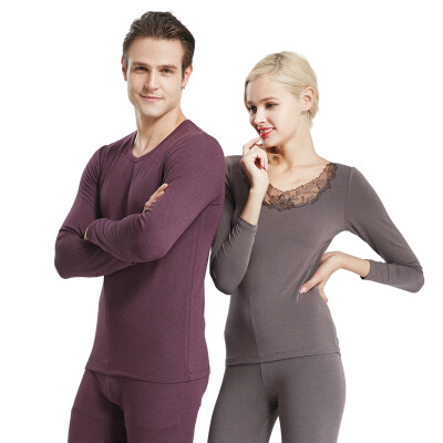Modal mens round neck Qiuyi Qiuku men&women De velvet high elastic fever base thermal underwear set purple
Modal mens round neck Qiuyi Qiuku men&women De velvet high elastic fever base thermal underwear set purple