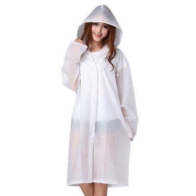 Bancaini outdoor fashion EVA translucent scrub sense of adult raincoats poncho men long section with cap non-disposable raincoat translucent white
Bancaini outdoor fashion EVA translucent scrub sense of adult raincoats poncho men long section with cap non-disposable raincoat translucent white