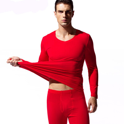 Han Cai HACAI Mens Thermal Underwear Thin V-neck Modal Cotton Thermal Underwear Set Red 185\110 3XL
Han Cai HACAI Mens Thermal Underwear Thin V-neck Modal Cotton Thermal Underwear Set Red 185\110 3XL