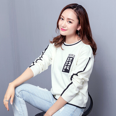 OUHUAI simple letter female sweater solid color round long sleeve sweater CJ206 white S code
OUHUAI simple letter female sweater solid color round long sleeve sweater CJ206 white S code