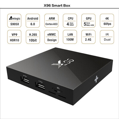 Professional X96 S905X 2G+16G Amlogic Quad Core Media Set Top Box TV Box Tops EU Plug
Professional X96 S905X 2G+16G Amlogic Quad Core Media Set Top Box TV Box Tops EU Plug