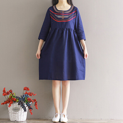 City Plus CITYPLUS Arts & Crafts Retro Embroidery Large Size Sleeve Dress CWQZ173153 Tibetan Blue L
City Plus CITYPLUS Arts & Crafts Retro Embroidery Large Size Sleeve Dress CWQZ173153 Tibetan Blue L