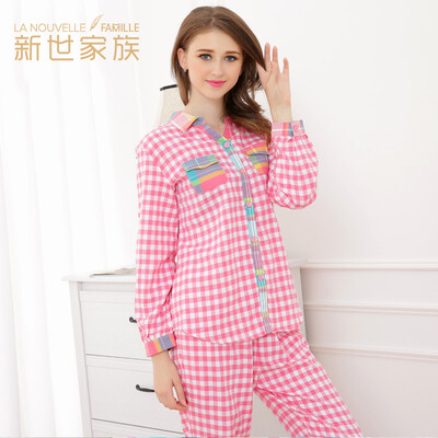 Miyuki family pajamas women &39s cotton fall lattice long - sleeved home service XB4761 pink grid
Miyuki family pajamas women &39s cotton fall lattice long - sleeved home service XB4761 pink grid