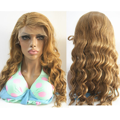 N..W. European virgin human hair Lace front wigs #27 Dark blonde color Body wave wigs with baby hair
N..W. European virgin human hair Lace front wigs #27 Dark blonde color Body wave wigs with baby hair