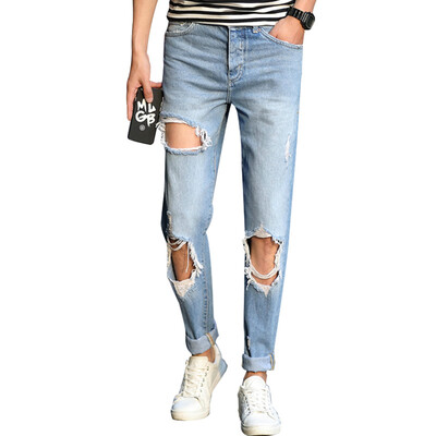 MSEK) European and American fashion men's jeans personality trend to do the old nine points pants male LNK70015 light blue 36
MSEK) European and American fashion men's jeans personality trend to do the old nine points pants male LNK70015 light blue 36