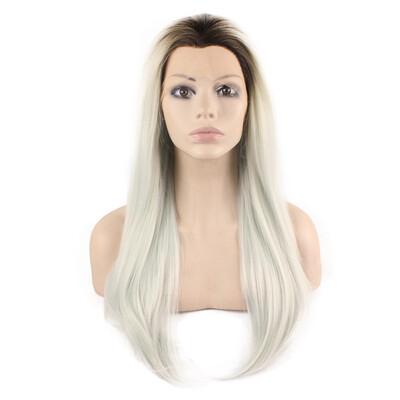 Iwona Synthetic Hair Lace Front Long Stright Dark Root Ombre Light Blue Two Tone Wig
Iwona Synthetic Hair Lace Front Long Stright Dark Root Ombre Light Blue Two Tone Wig