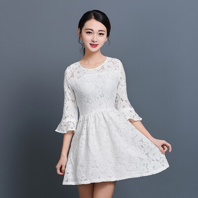 KuoyiHouse 7010 lace dress Korean version of the round neck collar Slim was thin female nine cents hood sleeve lace skirt white
KuoyiHouse 7010 lace dress Korean version of the round neck collar Slim was thin female nine cents hood sleeve lace skirt white