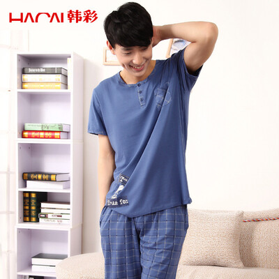 Han Choi HACAI pajamas male short sleeve modal cartoon printing home service suit blue 185110 3XL
Han Choi HACAI pajamas male short sleeve modal cartoon printing home service suit blue 185110 3XL