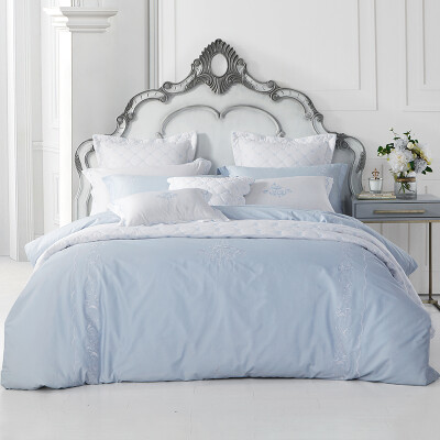 

Величественные 2017 весной и летом хлопок постельное белье текстиль вышитые деним белье Cote d'Azur синий 1,8 м кровать 220 * 240см