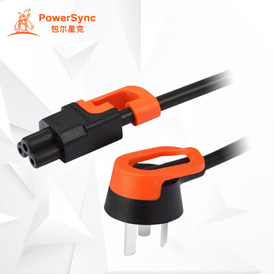 PowerSync MPCMTA0030 power cable black with orange anti-roll 90 degrees three plug 180 degree mouse tail
PowerSync MPCMTA0030 power cable black with orange anti-roll 90 degrees three plug 180 degree mouse tail