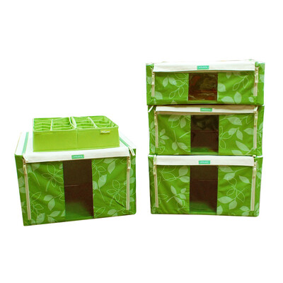 Locks&Locks Window-type Leaf Storage Box Organizer Foldable Oxford Cloth Large Storage Box Car Box Five-piece LLB145GLF005 Green
Locks&Locks Window-type Leaf Storage Box Organizer Foldable Oxford Cloth Large Storage Box Car Box Five-piece LLB145GLF005 Green