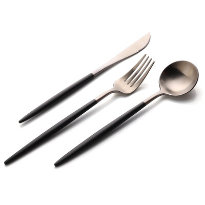 Sunshine flying song 304 stainless steel knife&fork spoon hotel supplies Western tableware main meal knife fork spoon black silver three sets
Sunshine flying song 304 stainless steel knife&fork spoon hotel supplies Western tableware main meal knife fork spoon black silver three sets
