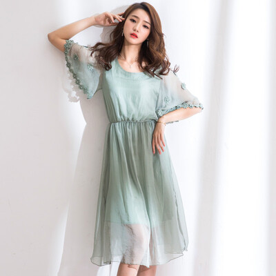 Cypress дом 2017 новое летнее платье Корейский круглый шею вышитые талии рог рукав шифона платье сплошной цвет зеленый XL S72R0250A4XL 
Cypress дом 2017 новое летнее платье Корейский круглый шею вышитые талии рог рукав шифона платье сплошной цвет зеленый XL S72R0250A4XL
