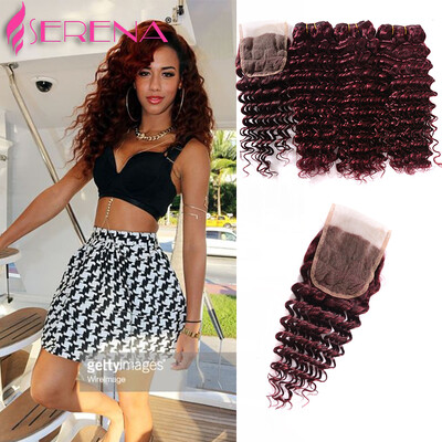 7A Burgundy Brazilian Hair Deep Wave Brazilian Virgin Hair Weave Bundles Rosa Hair Product 99J Brazilian Remy Hair Closure Curly
7A Burgundy Brazilian Hair Deep Wave Brazilian Virgin Hair Weave Bundles Rosa Hair Product 99J Brazilian Remy Hair Closure Curly