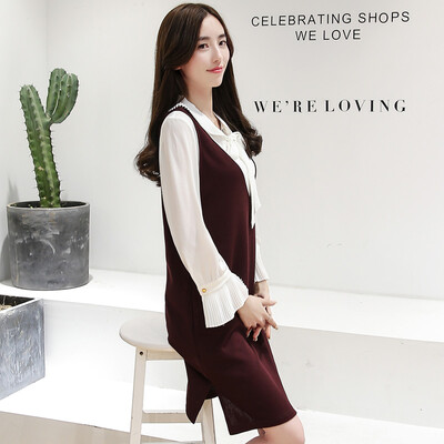 Siberian woman 2017 spring Korean version of the long-sleeved big size bow dress female temperament wild commuter suit skirt S71R0263A3M wine red M 
Siberian woman 2017 spring Korean version of the long-sleeved big size bow dress female temperament wild commuter suit skirt S71R0263A3M wine red M