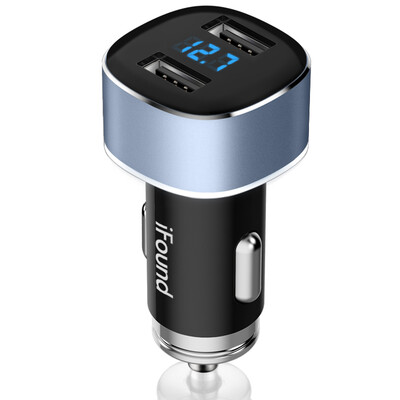 Founder ifound car charger cigarette lighter 48A dual USB one drag two voltage detection FZ-27 Star Silver LED digi
Founder ifound car charger cigarette lighter 48A dual USB one drag two voltage detection FZ-27 Star Silver LED digi