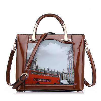 Women PU leather top handbag scenery pattern fashion split joint ladies bag women stereotype bag
Women PU leather top handbag scenery pattern fashion split joint ladies bag women stereotype bag